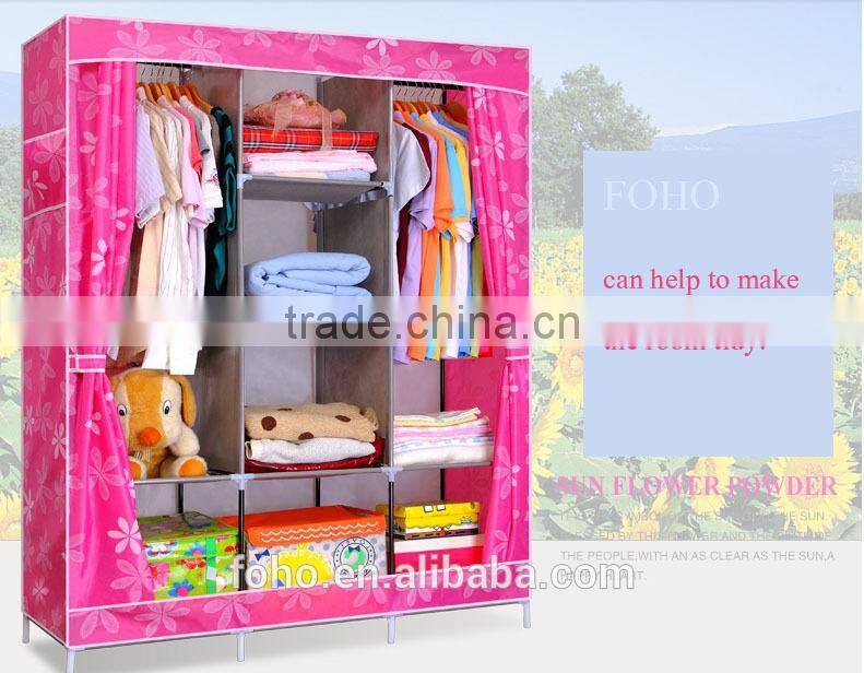 Folding wardrobe for bedroom designs diy cloth canvas wardrobe (FH-CS0505 )