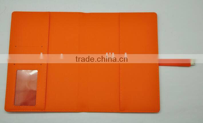 Factory sale pu leather notebook with usb flash drive