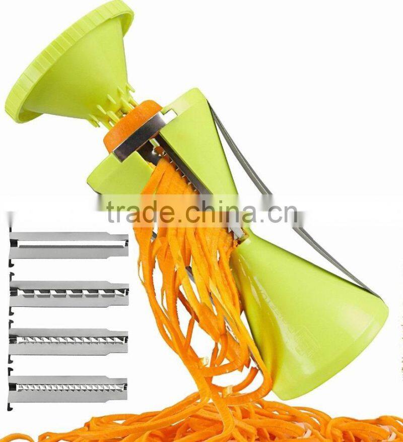 4 in 1 Kitchen Tools Funnel Model Spiral Slicer Vegetable Shred Device Cutter Carrot