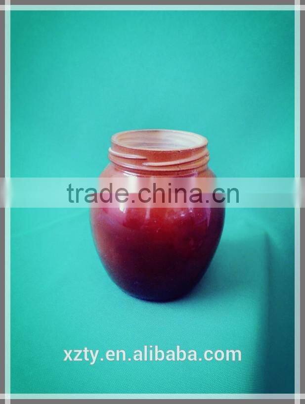 small ceramic colour painted pot with screw lid for pickled garlic