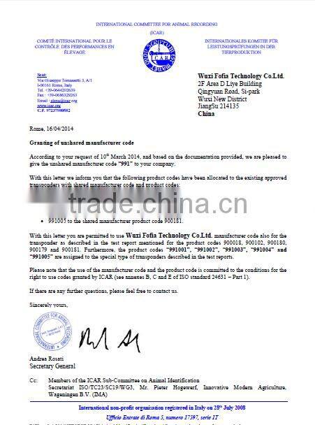 worldwide134.2KHZ ISO standard pet microchip syringe