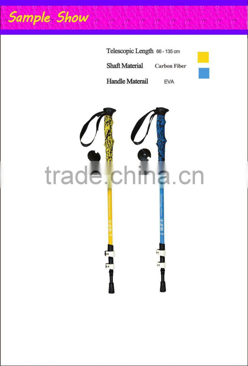 2015 High Quality OEM Trekking Carbon Fiber Walking Cane With Camo Handle