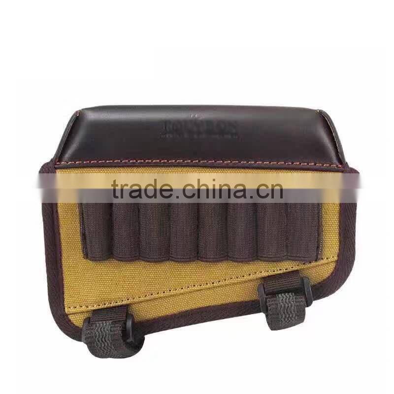 Outdoor hunting adjustable tan cow leather shell ammo cartridge belt