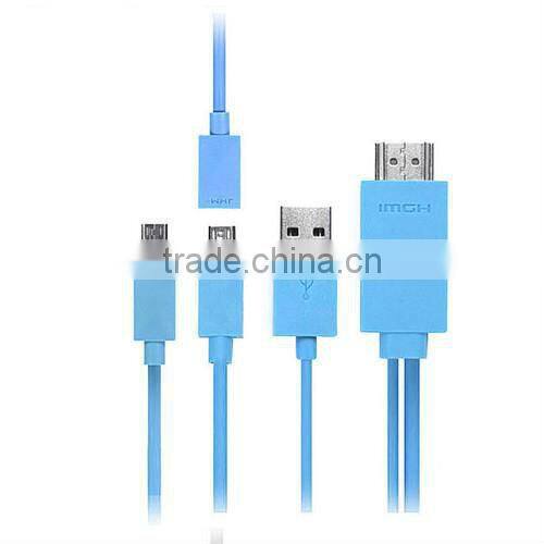 1.8m 1080P mini MHL Micro USB to HDMI HDTV rca ADAPTER CABLE LEAD FOR SAMSUNG GALAXY S2 i9200 N7100 N7000 S4 I9500 black