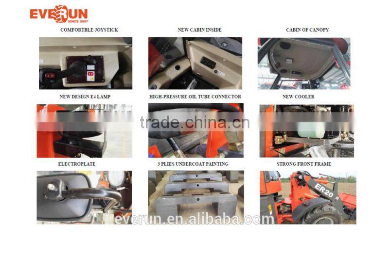 Qingdao Everun ER15 Small Front End Loader With Multi-Function Accessories