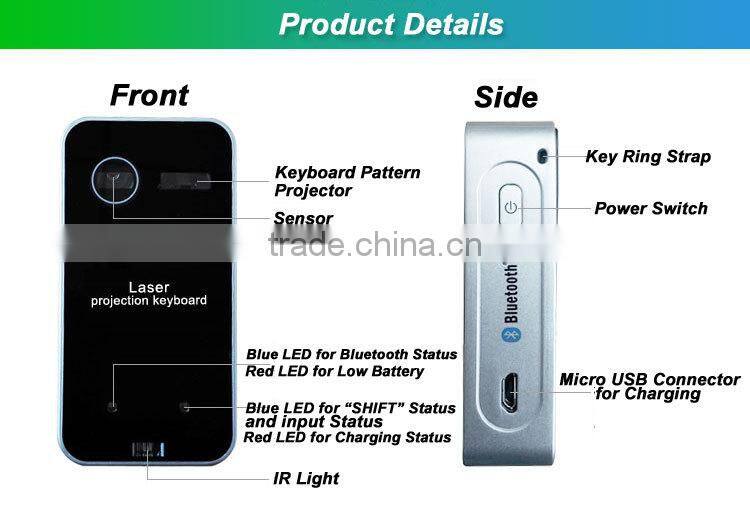Top Selling Products 2015 Bluetooth Laser Keyboard,Accept OEM Logo Arabic Keyboard