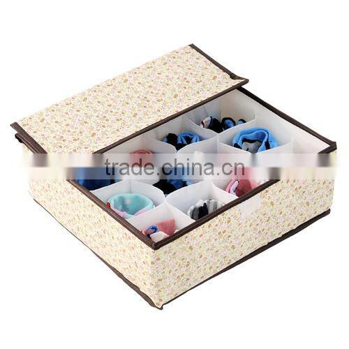 16 cells plush bra sock organizer case witg cover 32*32*11cm