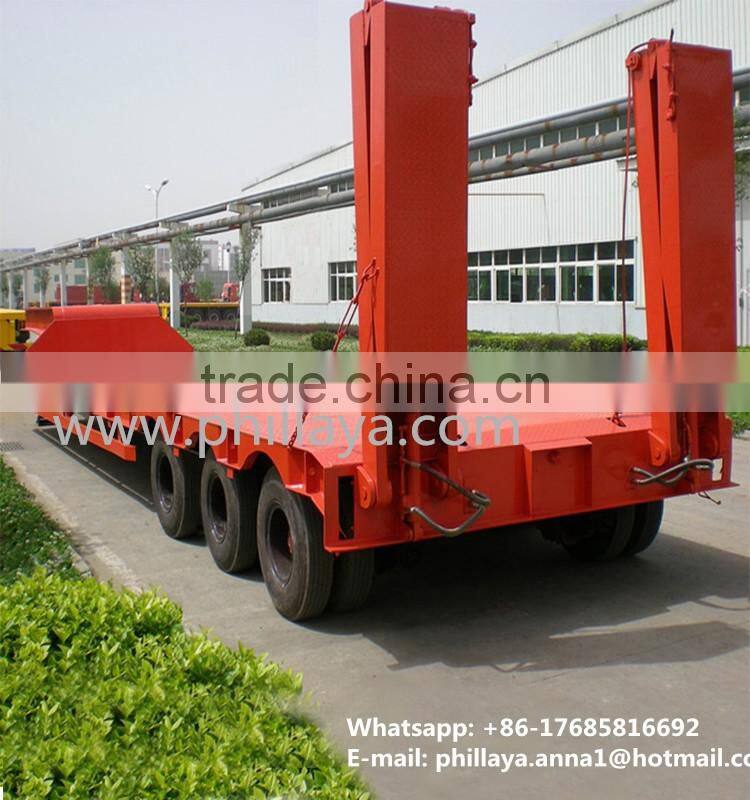 Hot sale Liangshan manufacturer Farm Tractors, Excavators Drop Deck Low Bed lowboy Semi Trailer