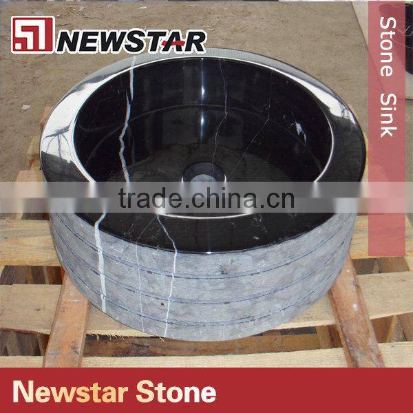 Newstar polished black stone sink
