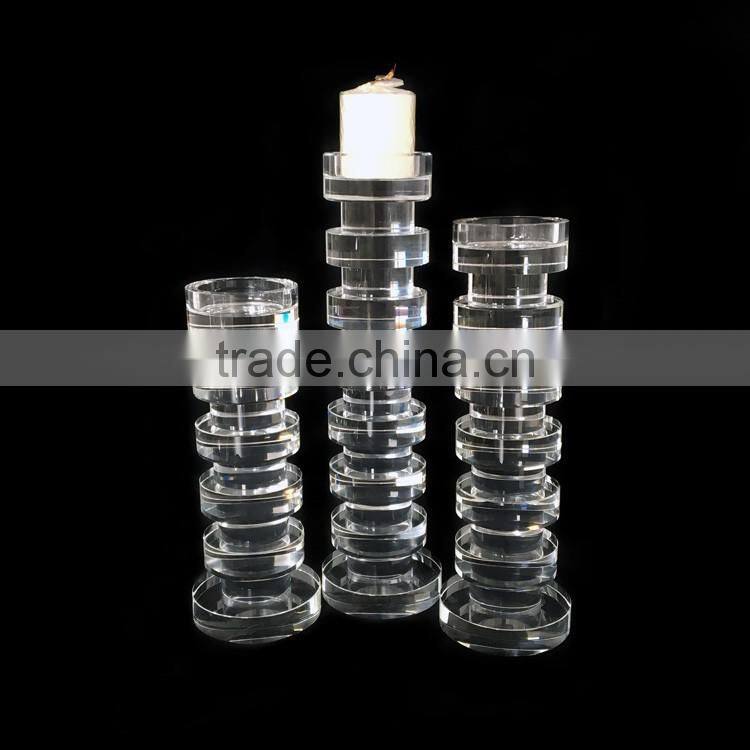 2016 latest design wedding crystal candle holder for home decoration