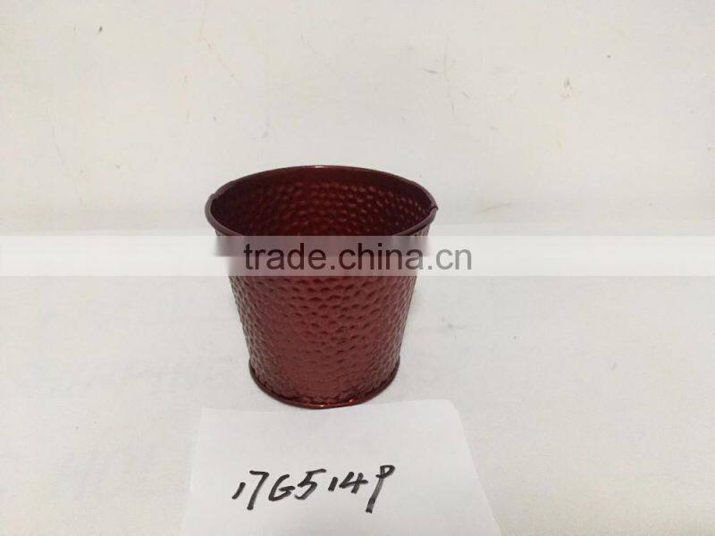 cheap 6.5 inch silver galvanized metal bucket vase for flower arrangements