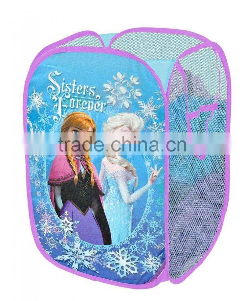 Lovely Cartoon Kids Pop Up Laundry Hamper Foldable Laundry Basket Cotton Laundry Bag Custom Design