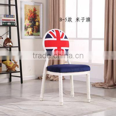 Quality European antique metal upholstered dining chair QL-T851