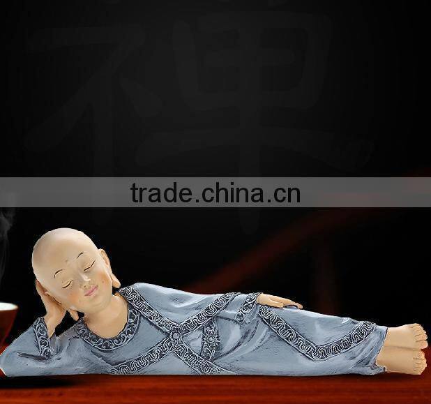 Chinese sleeping Buddhist shaolin monk figurine