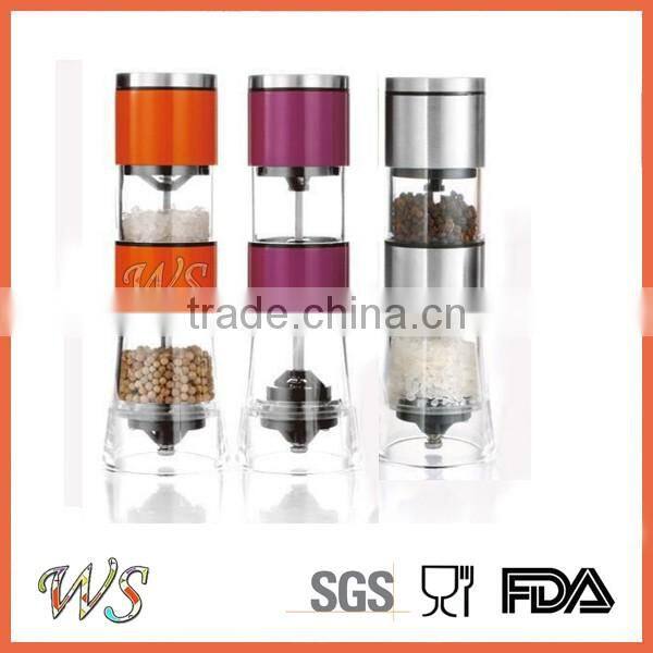 WS-PG27 2in1 Plastic salt and pepper grinder set, pepper mill mechanism