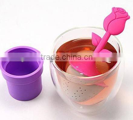 custom flower shaped silicone tea infuser