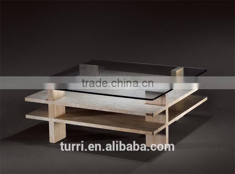 tempered glass top natural marble TV stand, TV tables