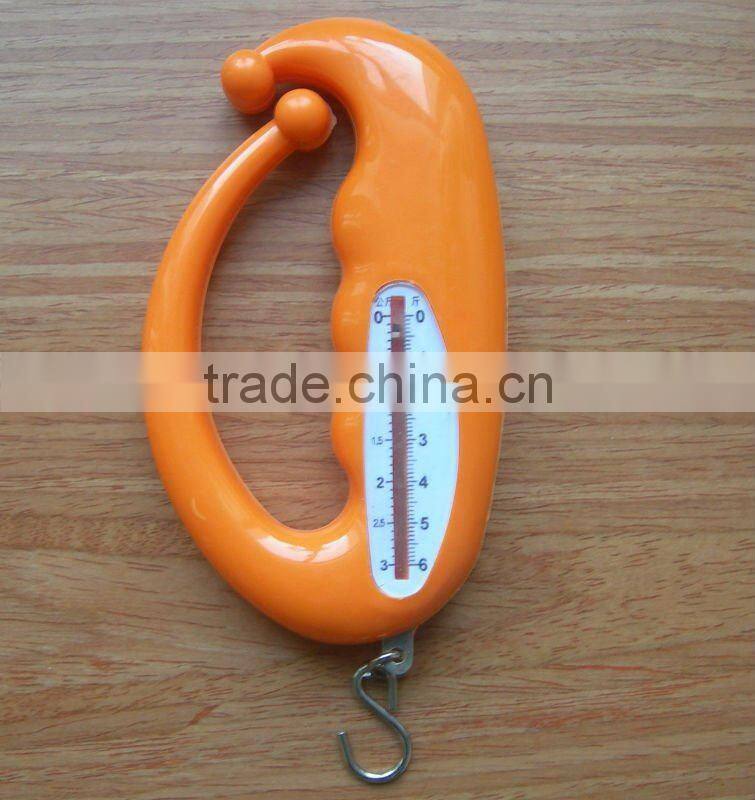 Mini portable plastic 3kgs hanging spring weighing scale