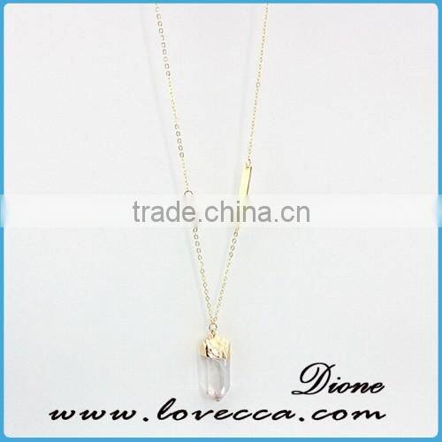 Dubai gold necklace fashion gold long chain gemstone necklace