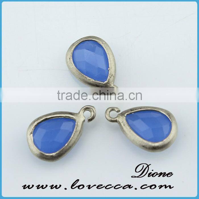 Fashion jewelry gold/silver plated bezel stone natural various design glass gemstone bezel pendant