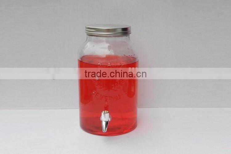 5L cold water glass dispenser with aluminum cap and faucet