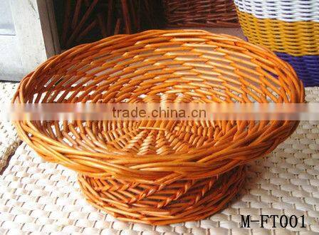 Modern Golden yellow wicker fruit tray & wicker fruit plate