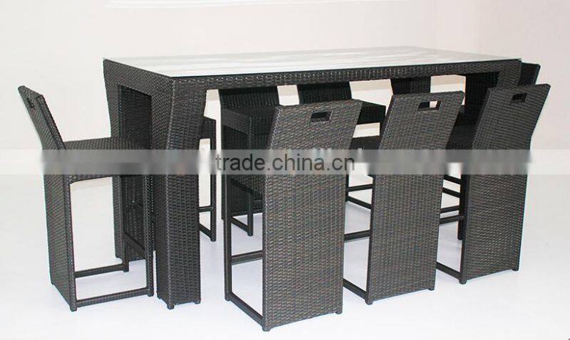 High Top Wicker Bar Table And Chair Set