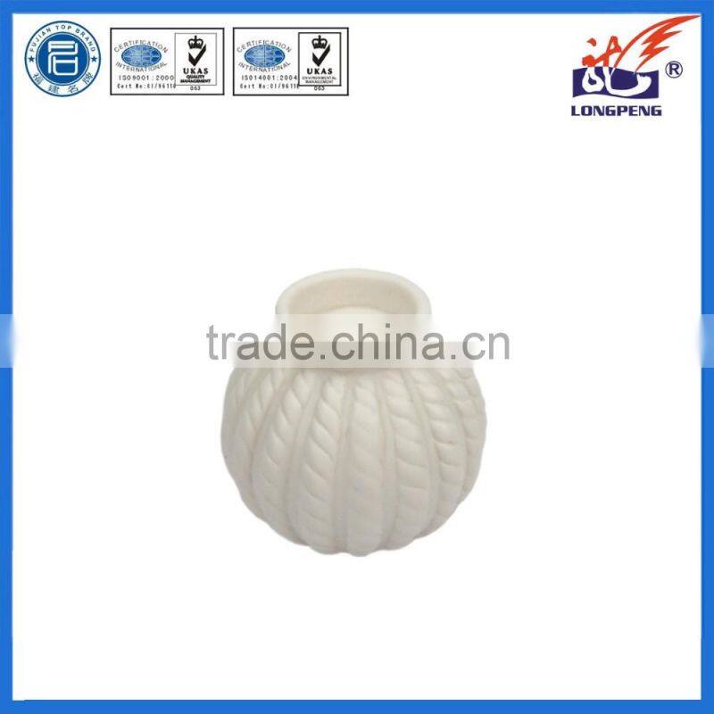 Eco-Friendly Elegant White Knitted Decorative Ball Candle Holders,Ceramic Tealight Candle Holders