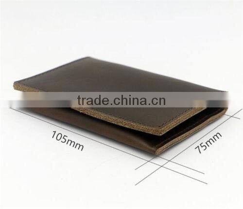 Genuine Leather Simple Handmade Men Wallet Bifold Purse Credit Card Billfold