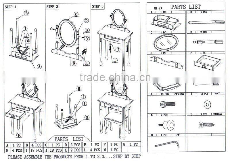 home furniture side table with mirror