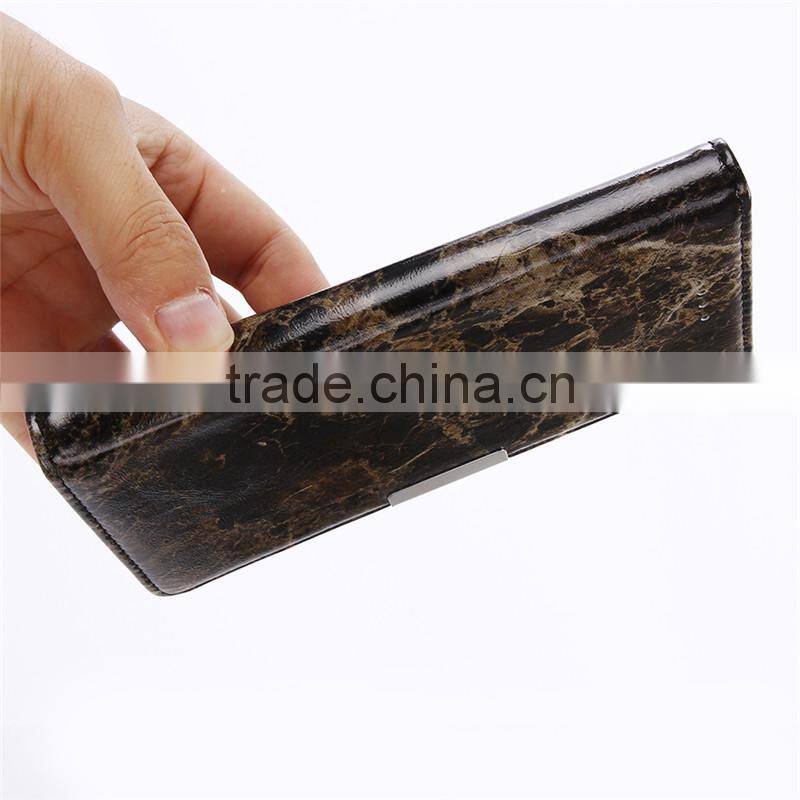 Noble design high quality marble PU card bumper/pocket cell phone case for Sony
