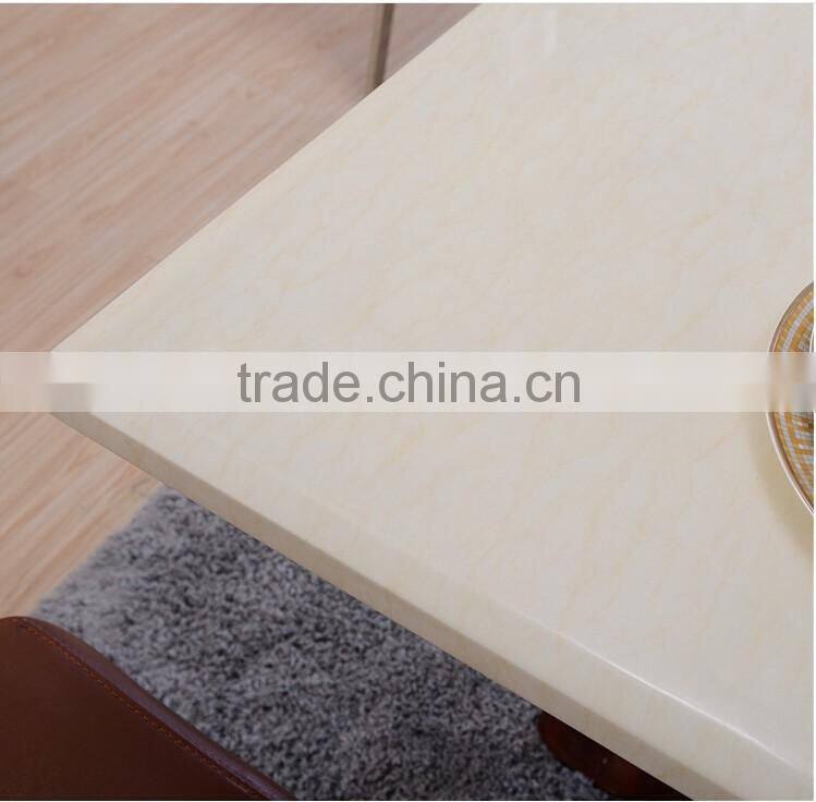 luxury European modern furniture 1PC customized marble top metal feet 4-6 chairs dining table fashion simply dining room set