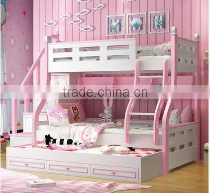 Color Life Mini Children Kid Bed Furniture Wooden Bunk Bed Set for Twins Bedroom Room