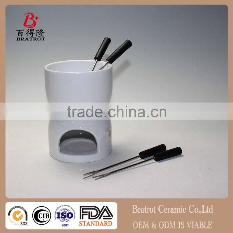 Cheese ceramic wholesale chocolate fondue set