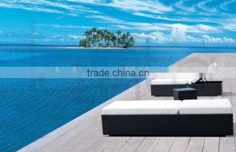 Outdoor Back Adjuster Leisure Pe Wicker Lounger AK3077