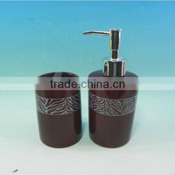 Burgundy ceramic hand soap dispenser