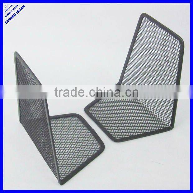 sturdy wire black metal mesh bookend,book holder stand