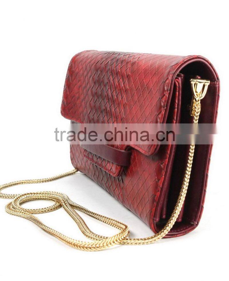 Ladies 2016 fashion knitting fabric envelope clutch bag