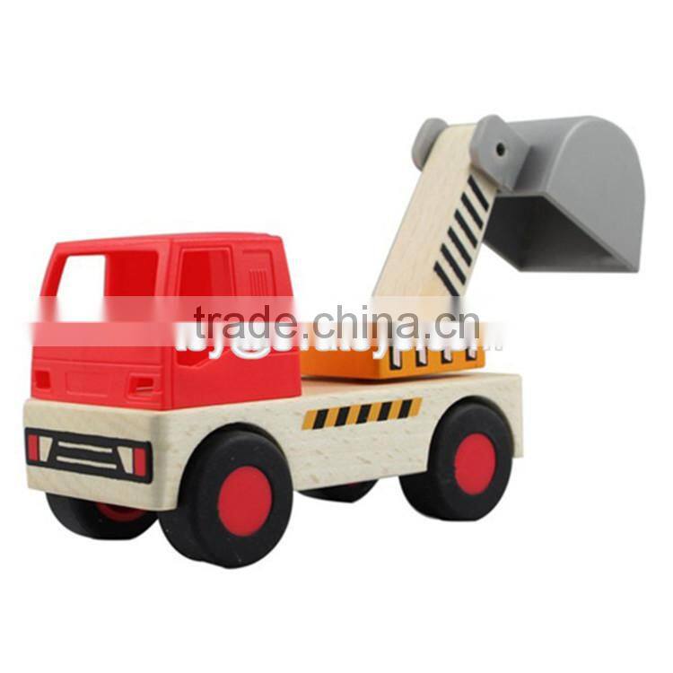 High quality natural wood toy trucks educational toys for toddlers W04A051