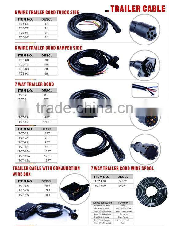 S80405 10FT Foot 7 CORE WIRE CABLE TRAILER TRUCK CARAVAN BOAT WIRING