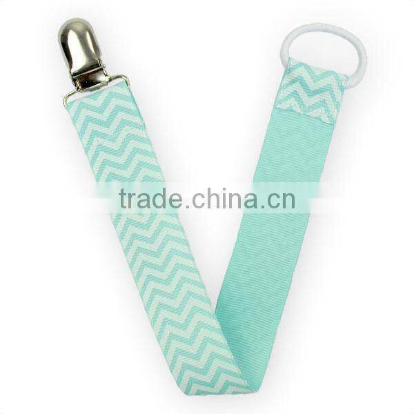 Wholesale Soother Baby Pacifier Chain Clip Ribbon Printed Pacifier Clip Baby, High Quality Pacifier Clip Holder