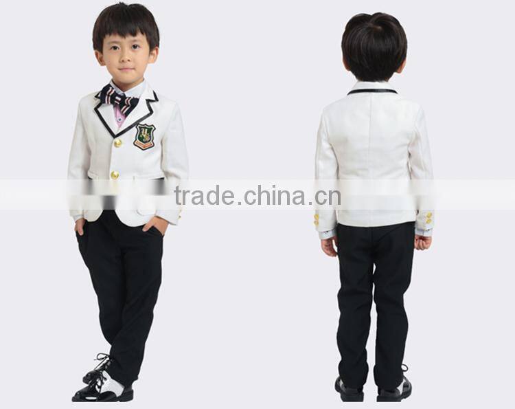 Formal Polyester Boys Kids White Dress Suit