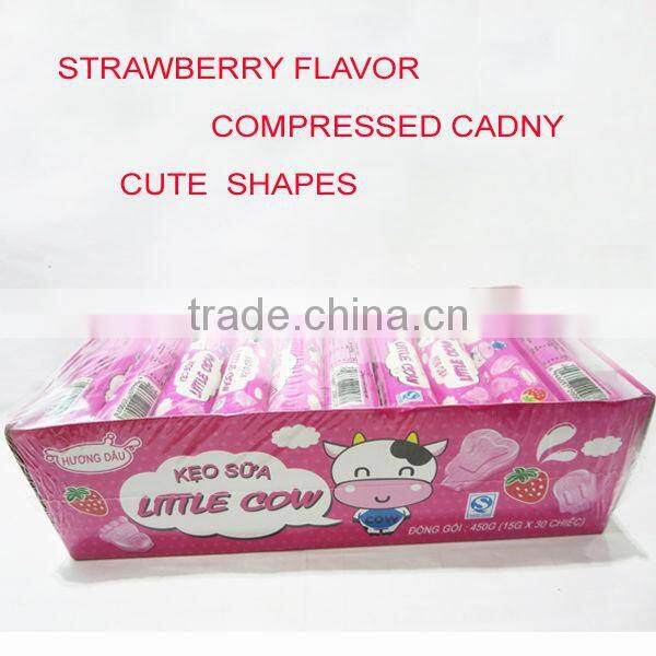 Strawberry Dextrose Compressed Candy in Tube Pack