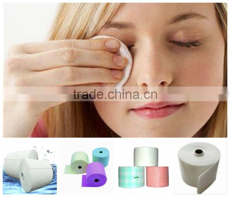 High quality Disposable Spunlace Nonwoven makeup soft tulle roll/tissue/soft towel roll Wholesale China