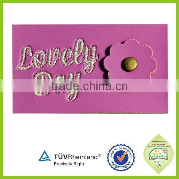 Factory Supply Cheap Prices!! custom design leather metal patches for garments
