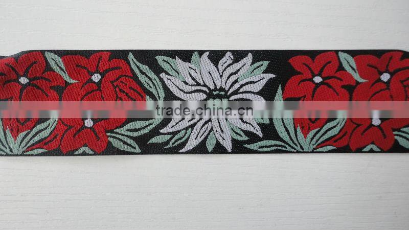 china custom polyester chenille jacquard woven fabric magnetic woven ribbon