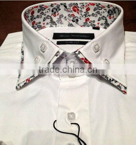 Italian designs shirts Mens Double High collar shirts casual formal man shirts