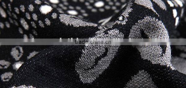 shenzhen splendid garment export ladies' slim fit yarn dyned long-sleeved black knitted 2014 fashion christmas party dress