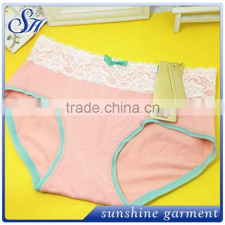 Hot sale lady sexy panty women lace soft underwear fashion colors