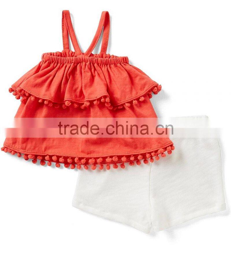 New fashion baby clothes european baba suit design 100%cotton clothes of two pieces toddler clothing